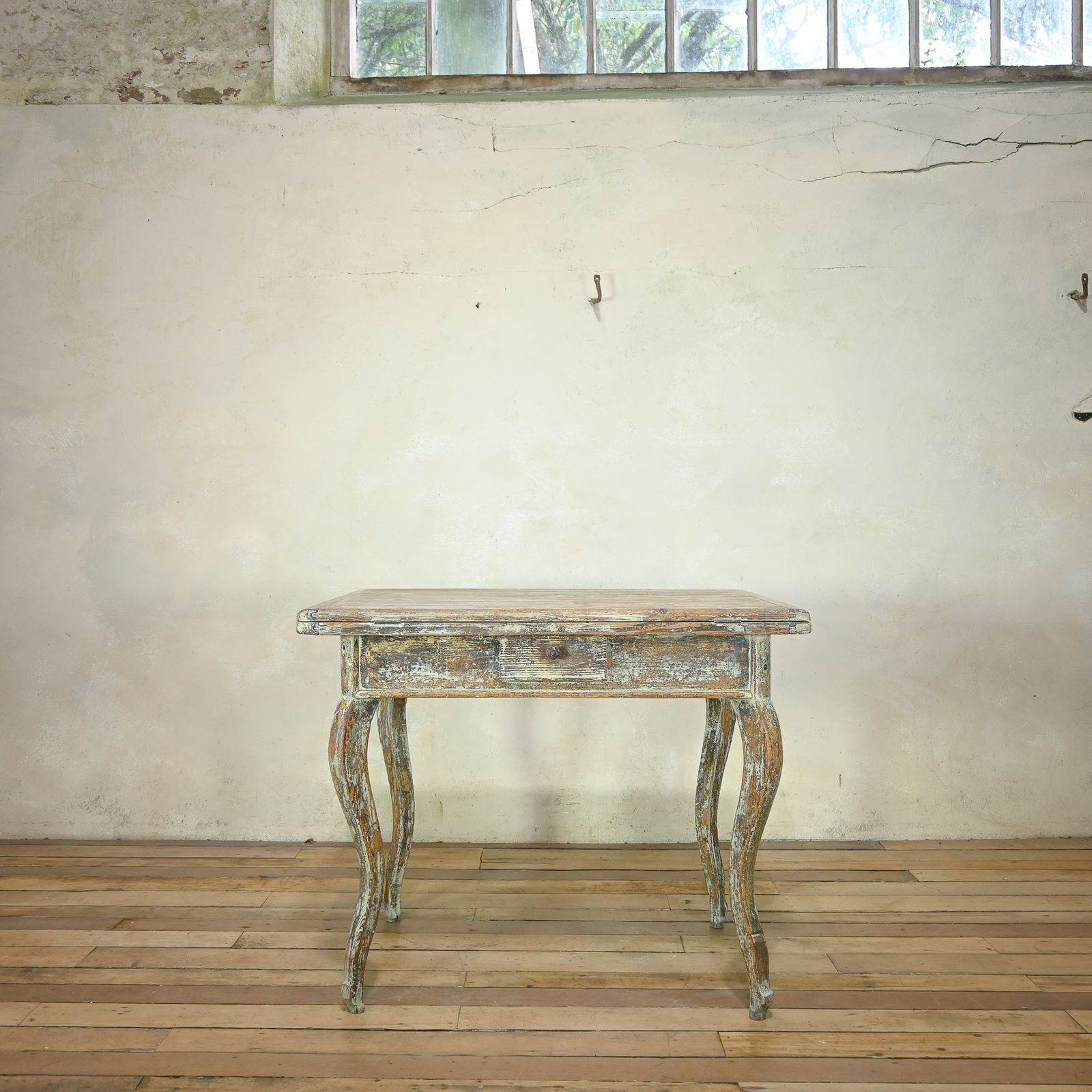 A 19th Century French Painted Swivel Top Dining Table photo vintage