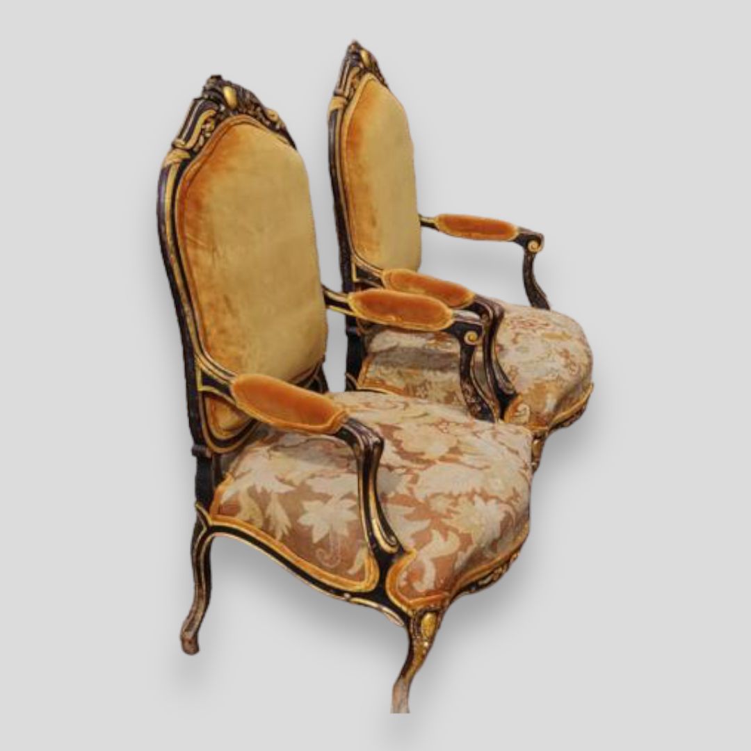 A Stunning Pair Of Second Empire Fauteuil Armchairs photo furniture
