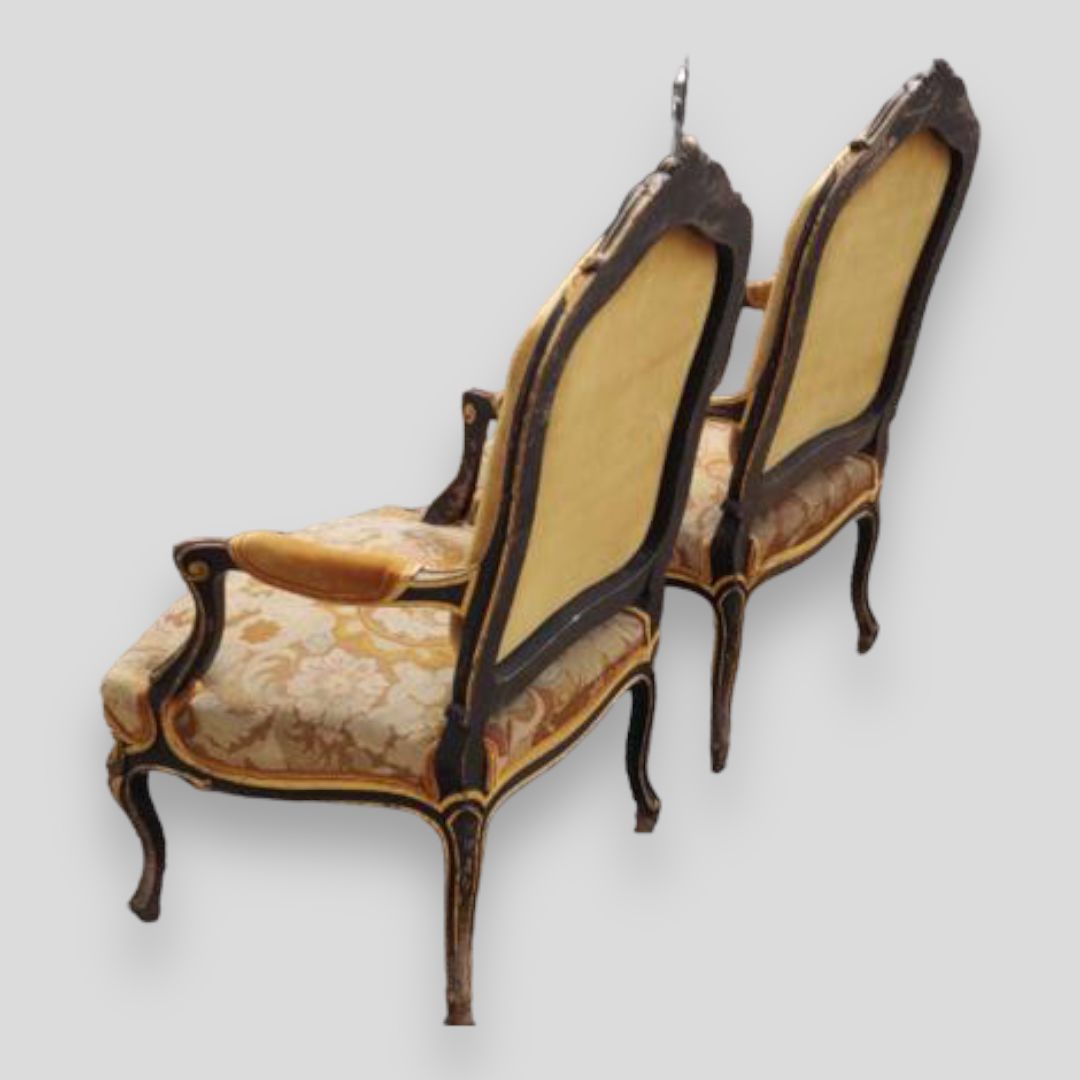 A Stunning Pair Of Second Empire Fauteuil Armchairs photo for sale
