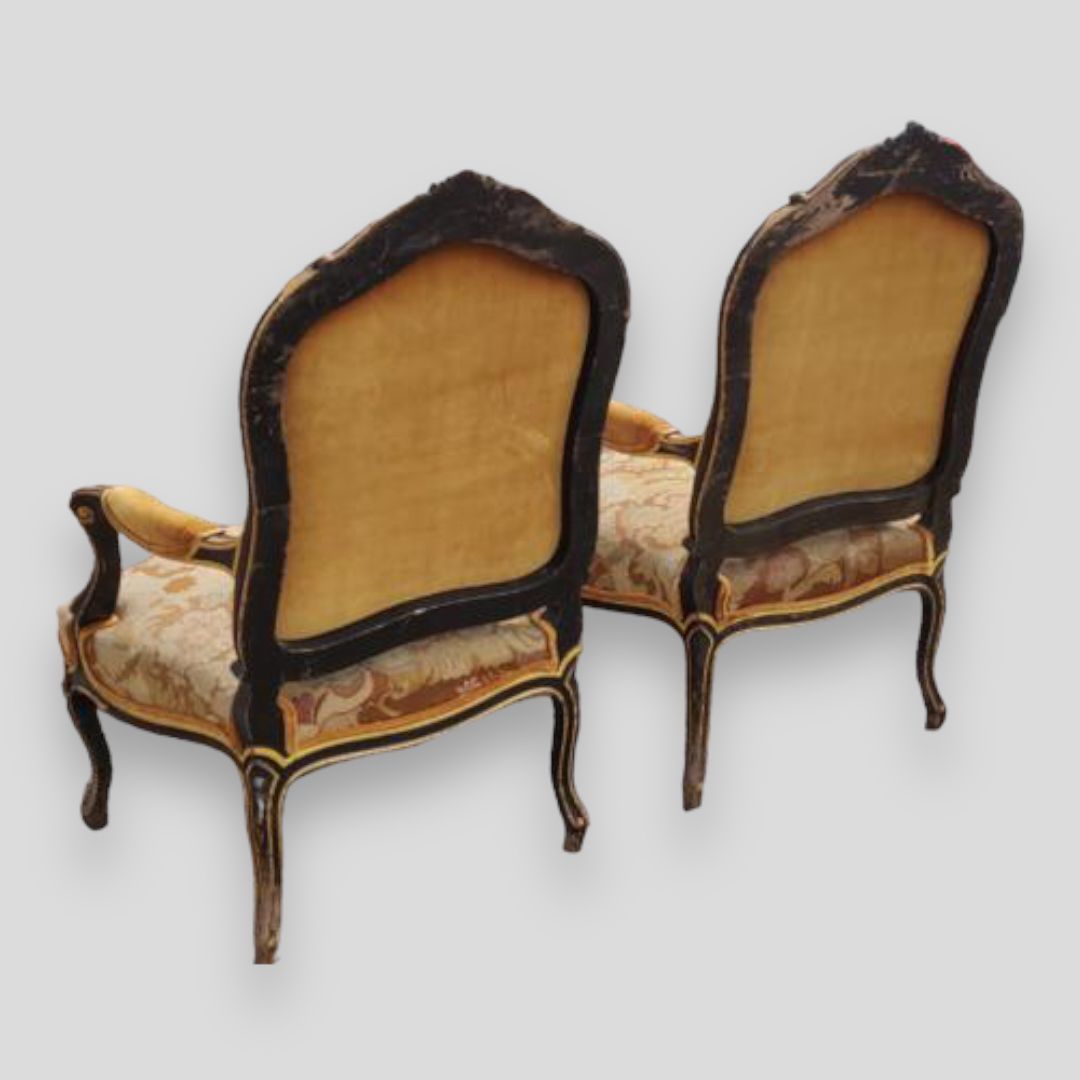 A Stunning Pair Of Second Empire Fauteuil Armchairs photo buy