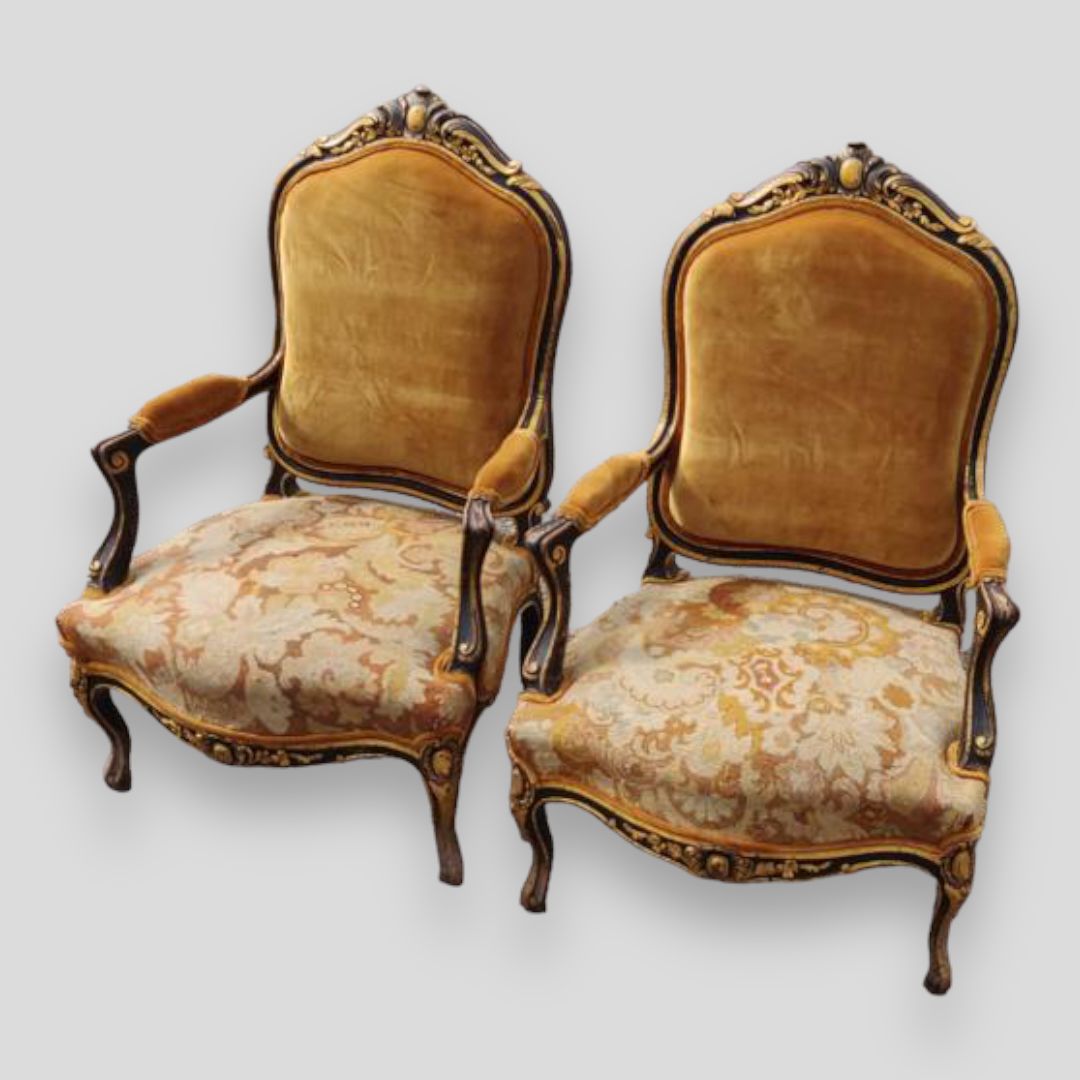 photo for sale A Stunning Pair Of Second Empire Fauteuil Armchairs