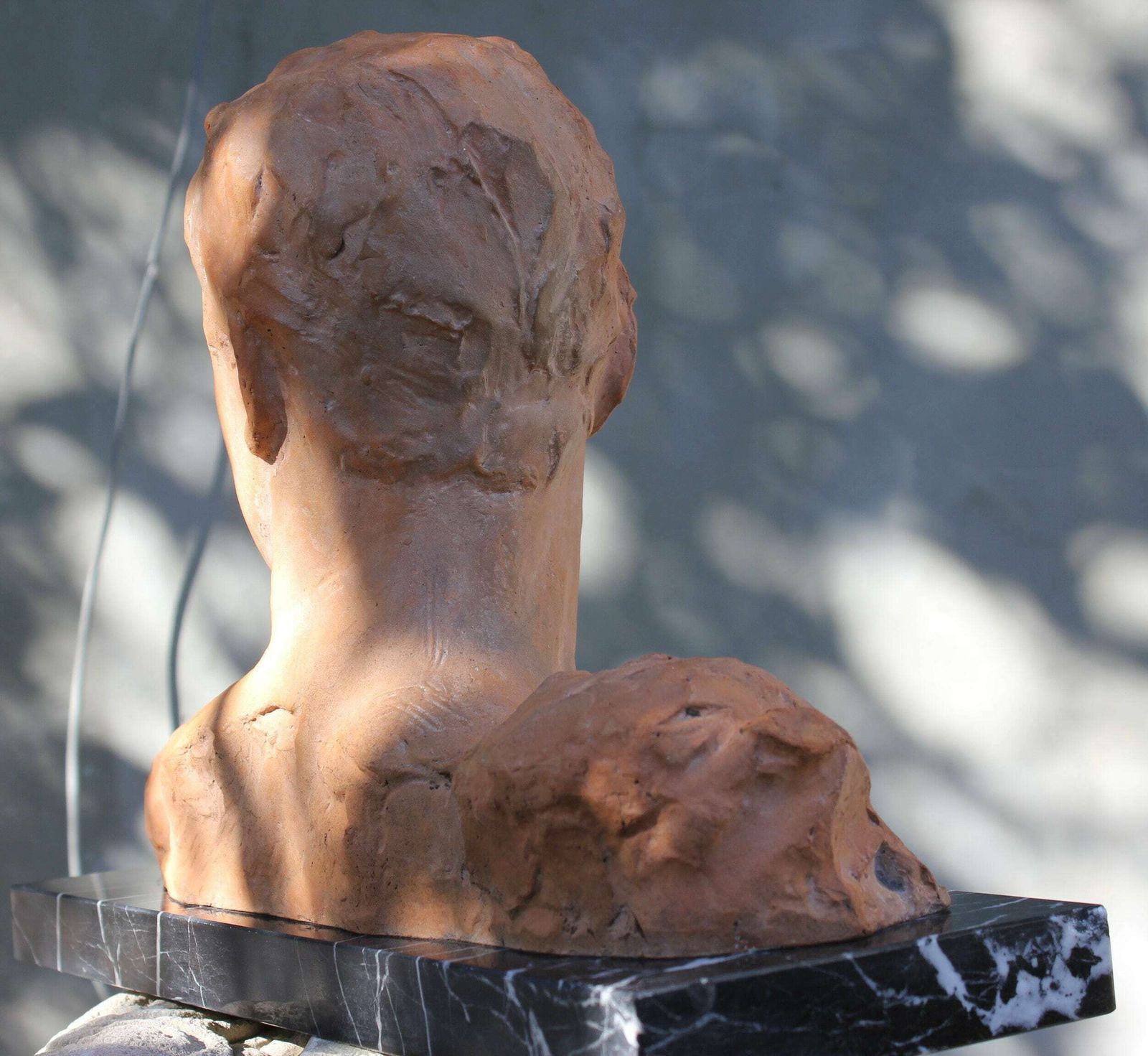 Victor Demanet Impressive Terracotta Statue, Art Deco Bust Of Man Signed, Original Art Work Of Belgian Artist photo Art