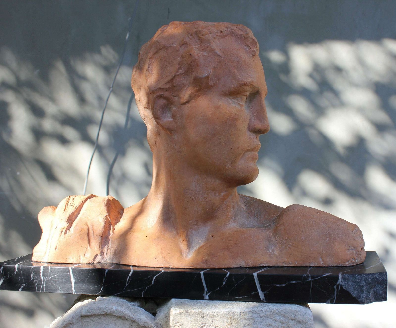 Victor Demanet Impressive Terracotta Statue, Art Deco Bust Of Man Signed, Original Art Work Of Belgian Artist photo 892.97