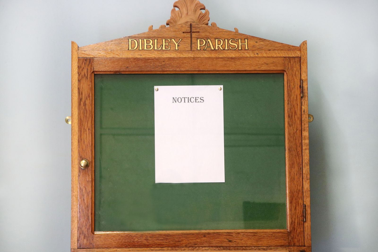 An Unusual Late Victorian Oak Church Notice Board Sign Written Vicar Of Dibley