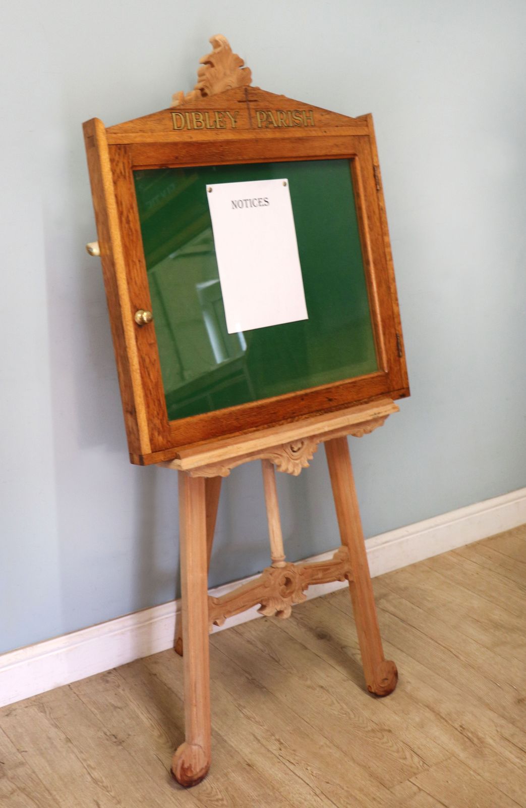 An Unusual Late Victorian Oak Church Notice Board Sign Written Vicar Of Dibley photo vinterior