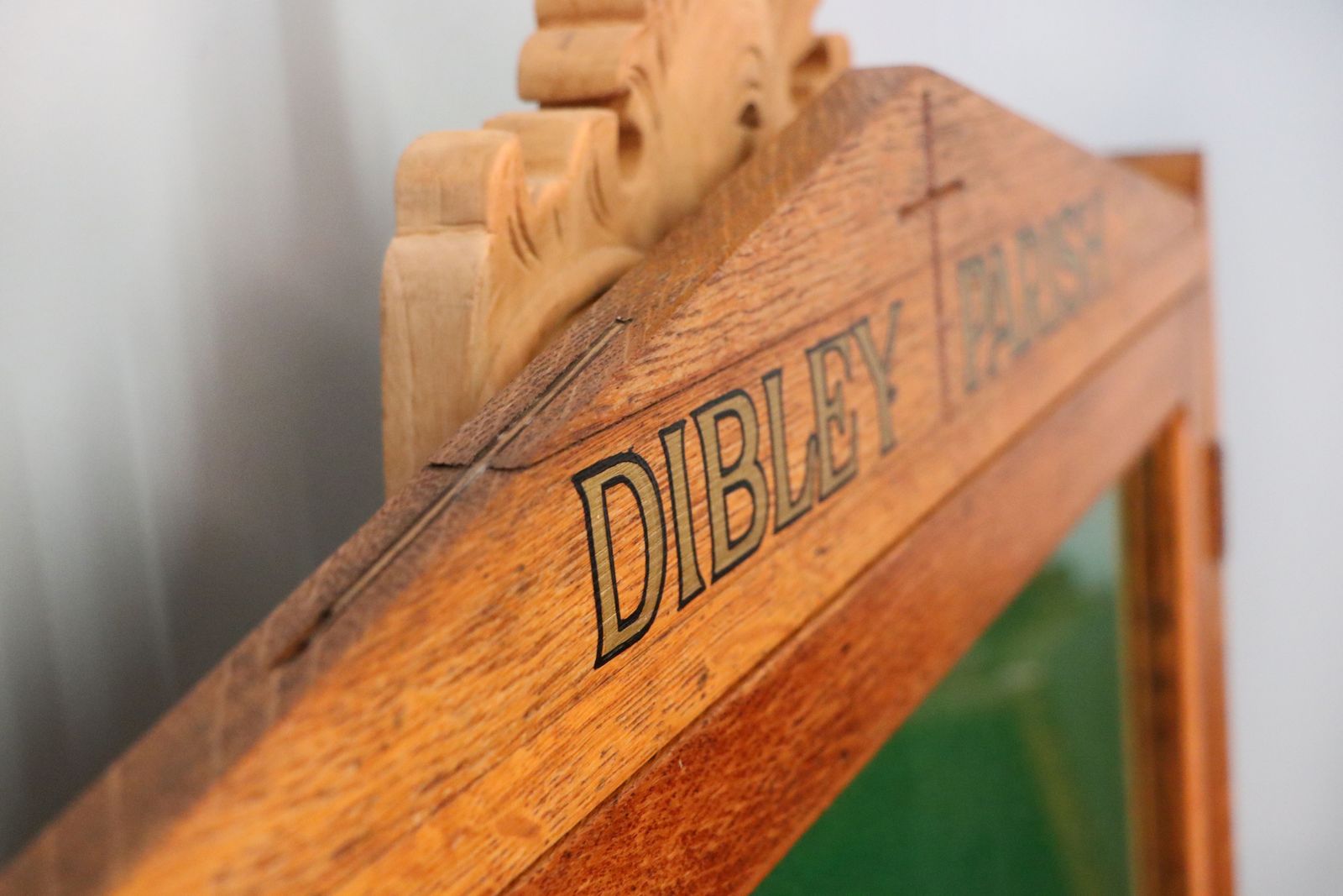 photo for sale An Unusual Late Victorian Oak Church Notice Board Sign Written Vicar Of Dibley