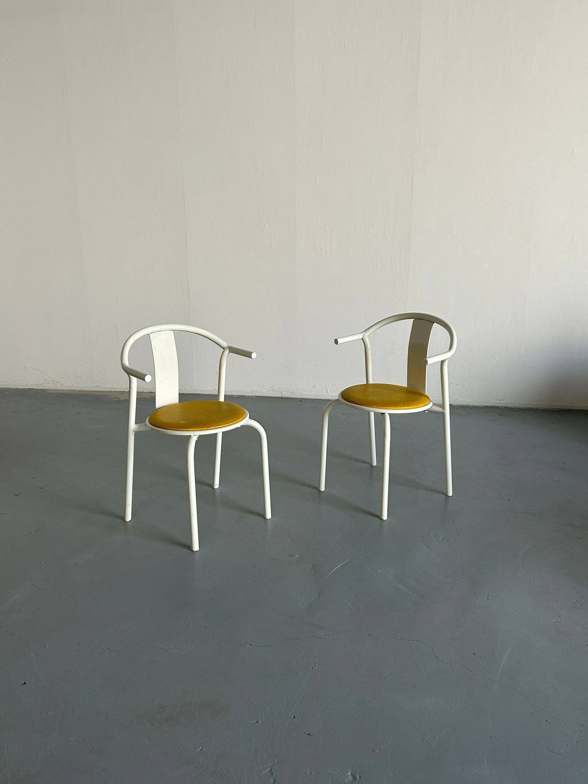 Pair Of Vintage Ikea Postmodern Memphis Maxmo Metal Dining Chairs, 1980s Ikea