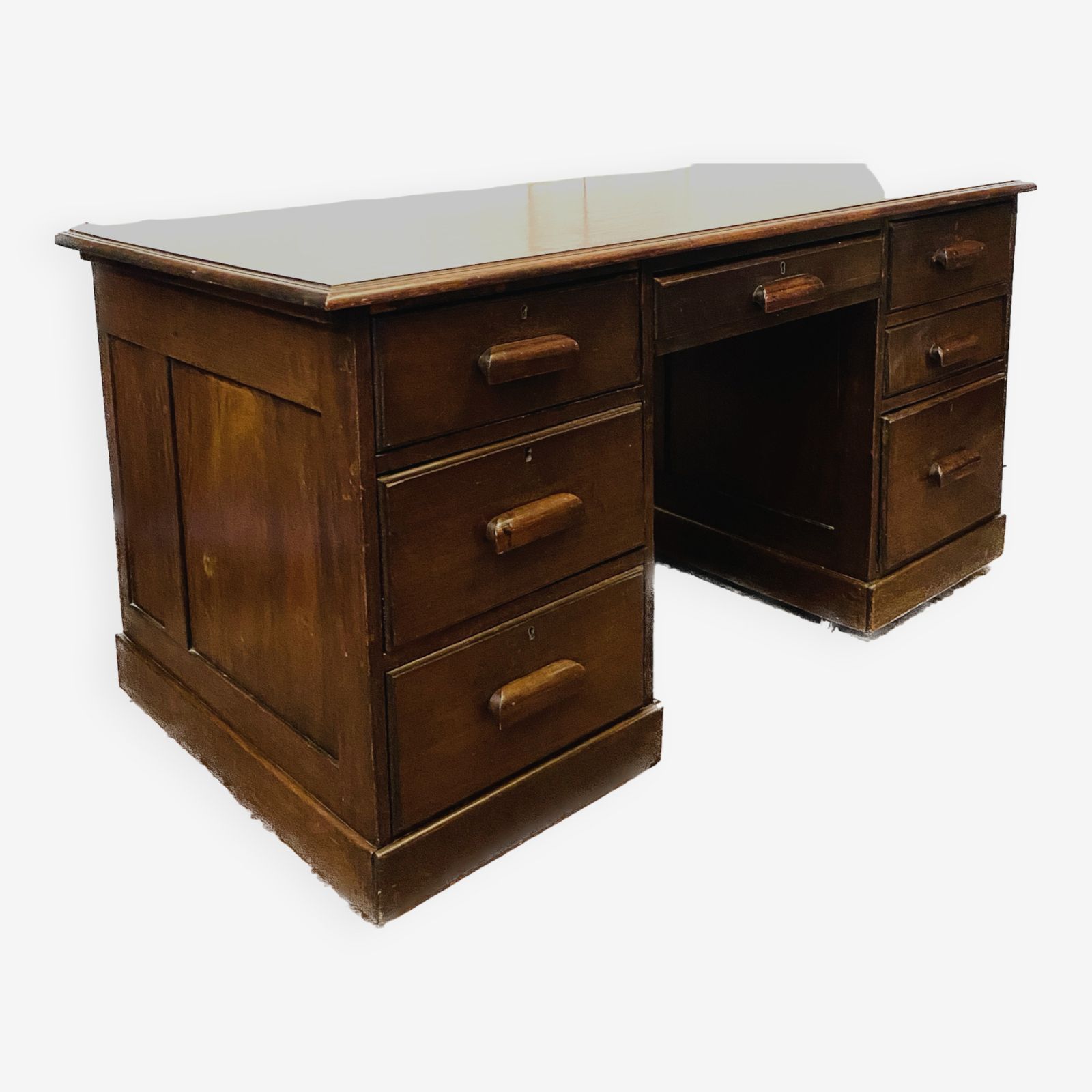 Mahogany Boxed Flat Desk In Mahogany Wood XX Century