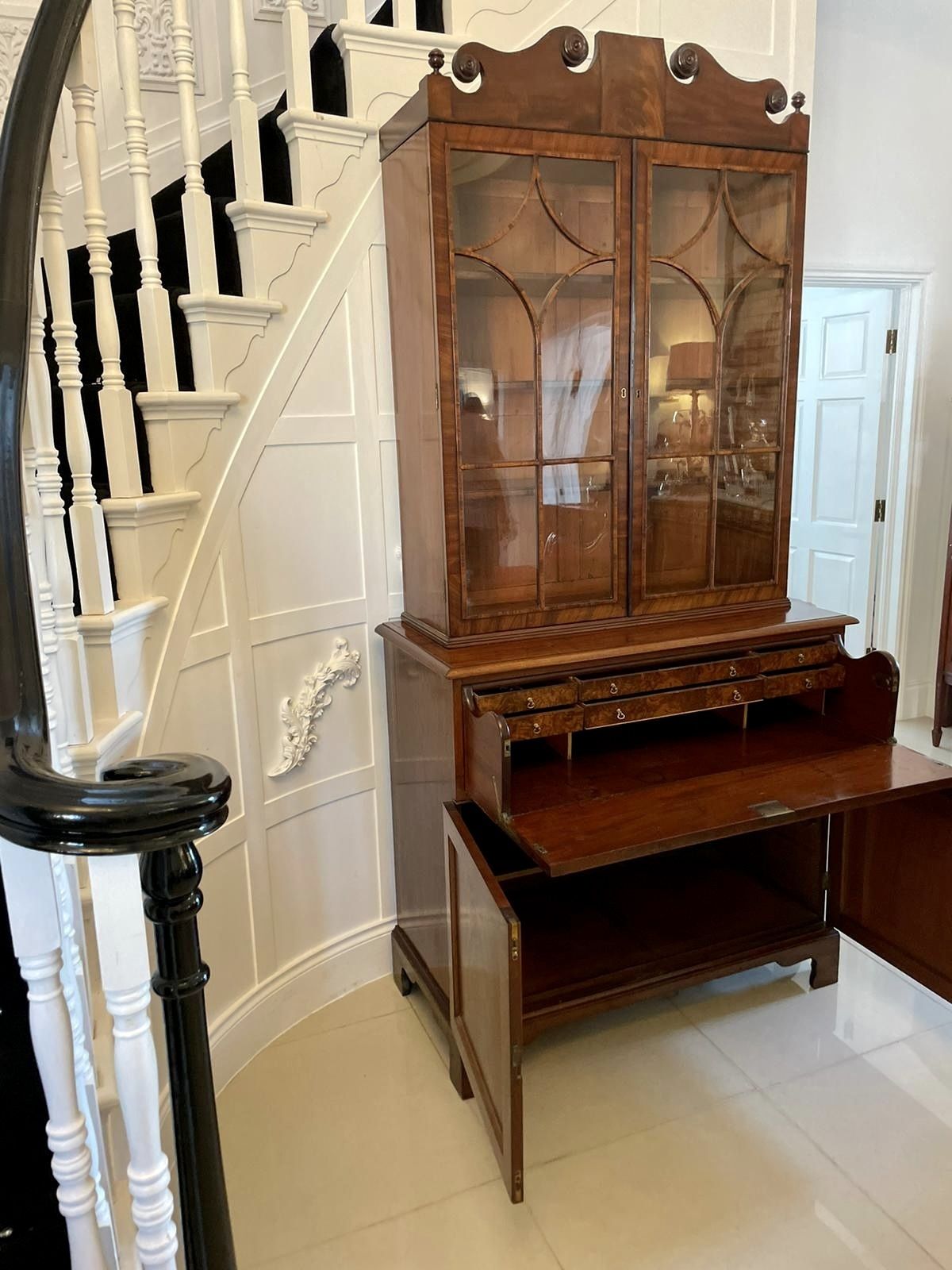 photo vinterior Outstanding Quality Antique Regency Mahogany Secretaire Bookcase