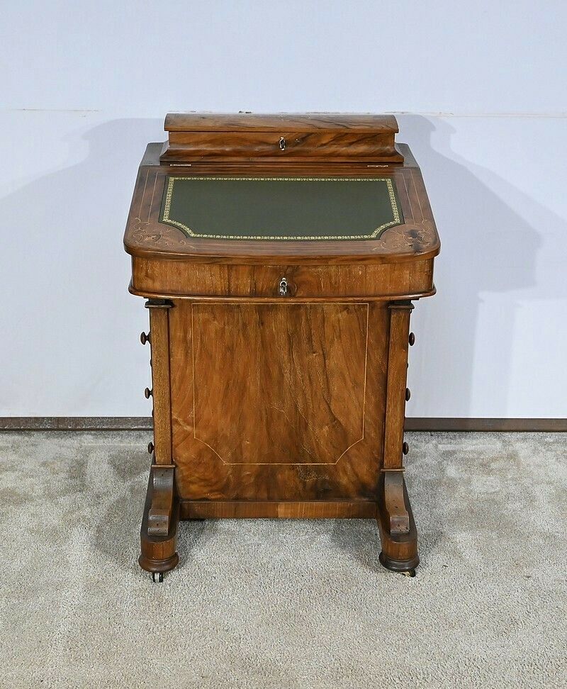 Victorian Davenport Walnut Desk, England – 19th Century photo for sale