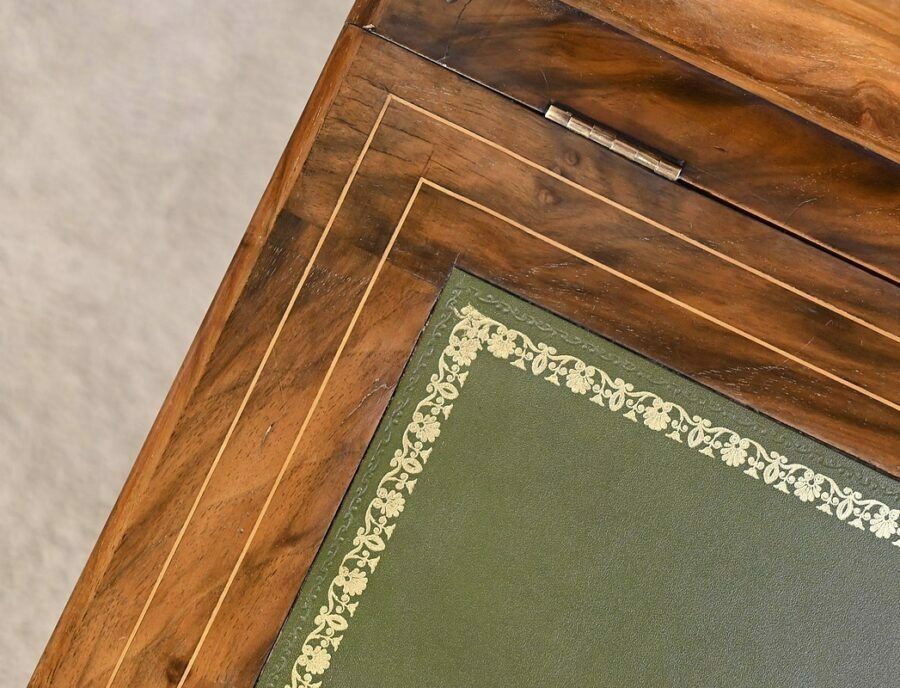 Victorian Davenport Walnut Desk, England – 19th Century photo vintage