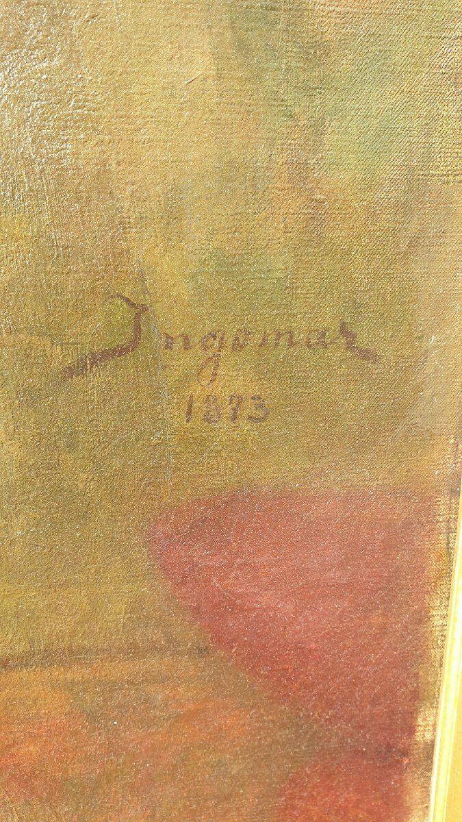 If Ingomar, The Overturned Vase, Hst Signed, Late 19th Century photo 3450.0