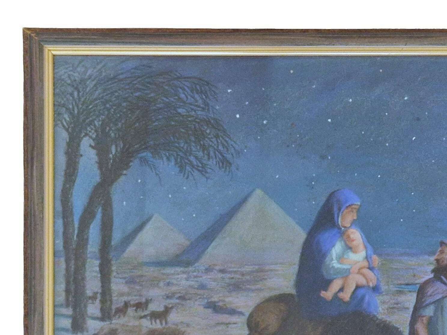 De Vlucht Naar Egypte Van De Heilige Familie Door Remy Mayan, Ingelijste Pasteltekening Van De Geboorte Van Jezus, Religieuze Kunst En Woondecoratie photo 431.0