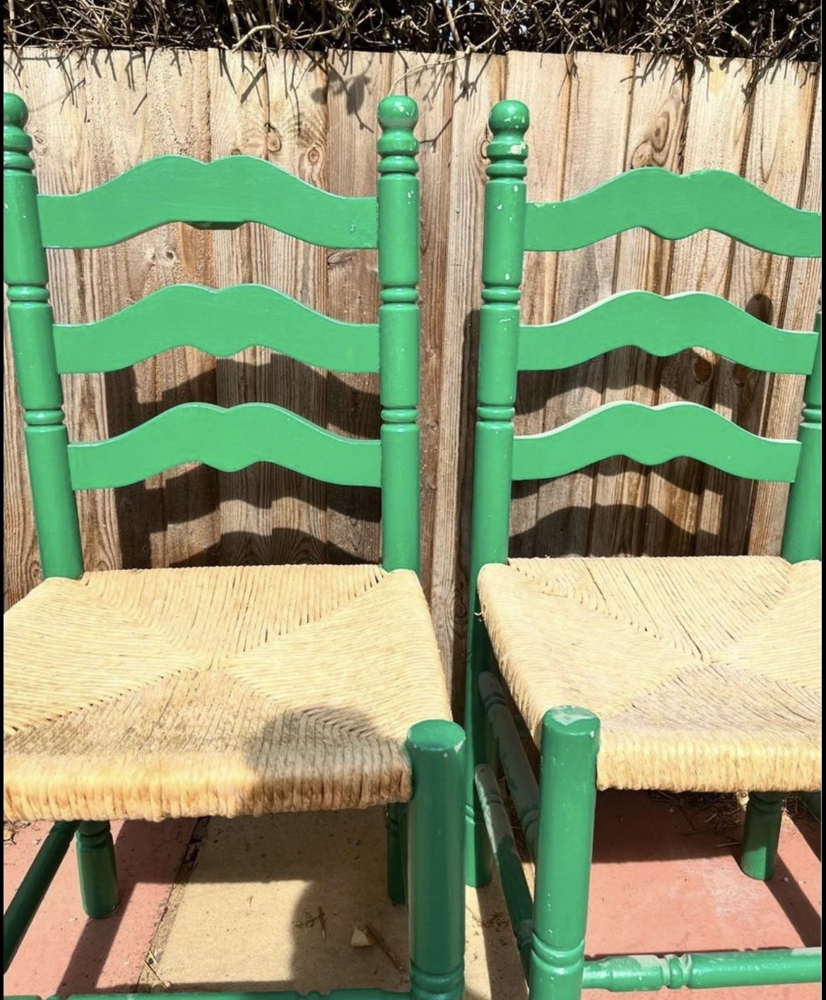 Farrow & Ball Painted Rush Seats X4 photo for sale