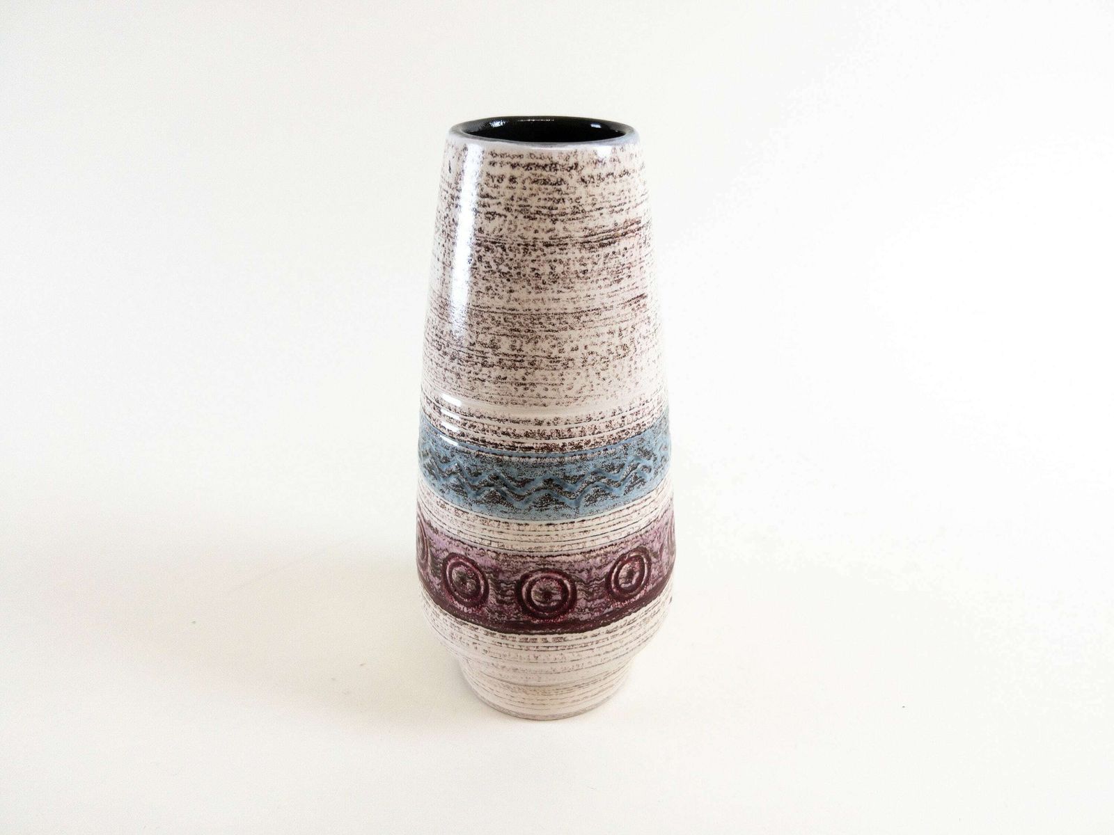 photo for sale East German Pottery By Strehla Veb Ceramic   Vintage Ceramic Vase Tulip Footed Vase Made In East Germany