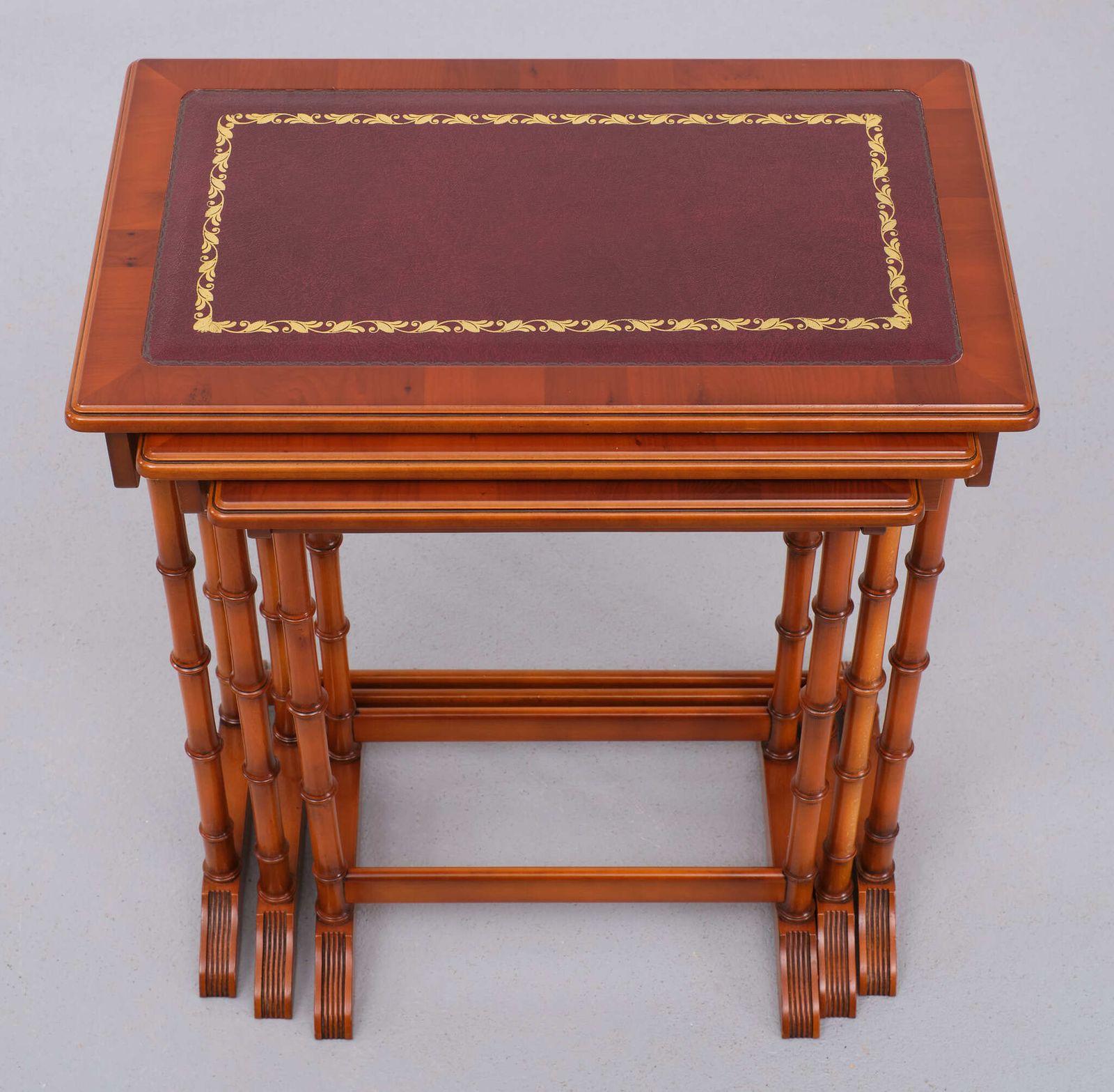 photo for sale English Cherrywood Nesting Tables From Heldense, 1978, Set Of 3