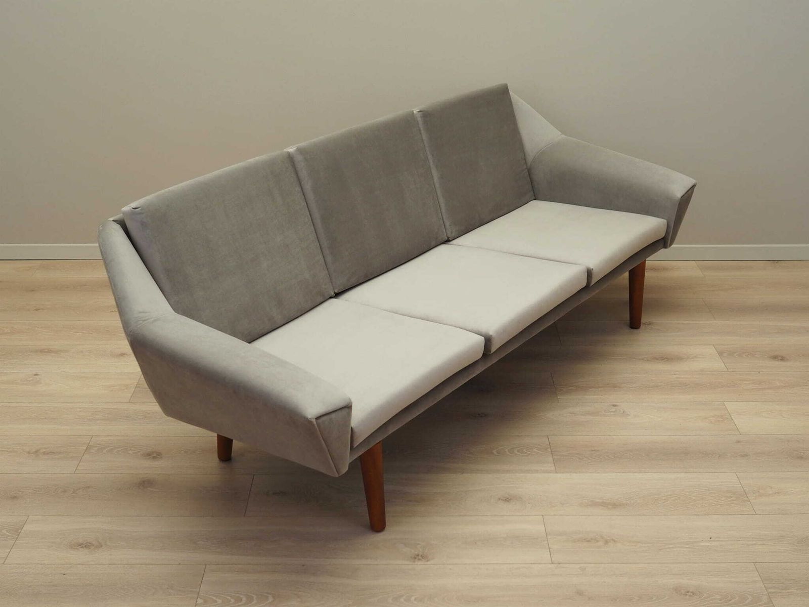 Grey Velour Sofa, Danish Design, 1980s, Production: Denmark photo vinterior