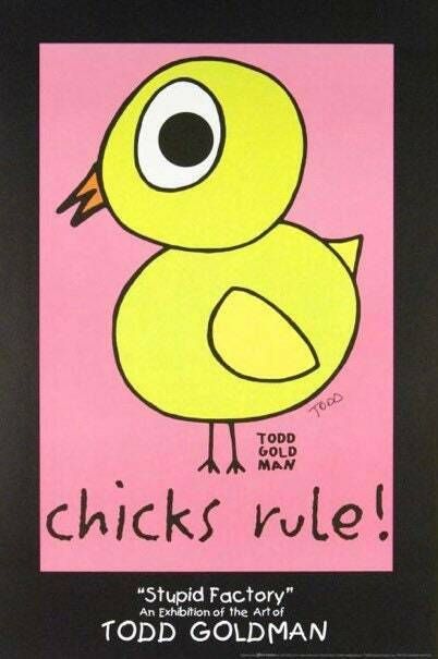 Original Vintage Todd Goldman “Chicks Rule” Lithograph photo furniture