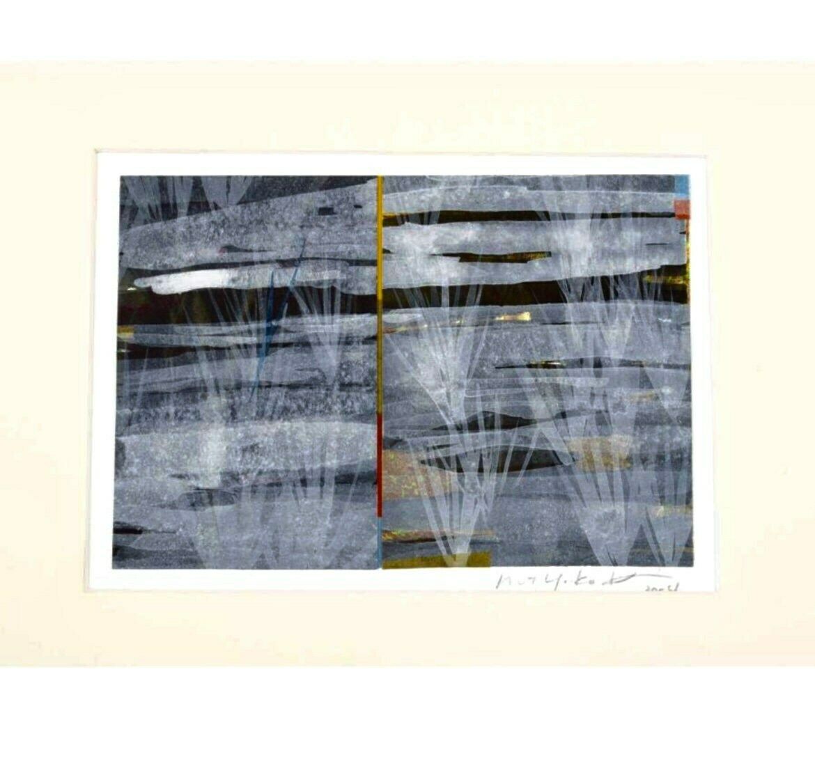 Hand Signed Original Yuko Kimura (American  Japanese) Mixed Media Collage Contemporary Abstract