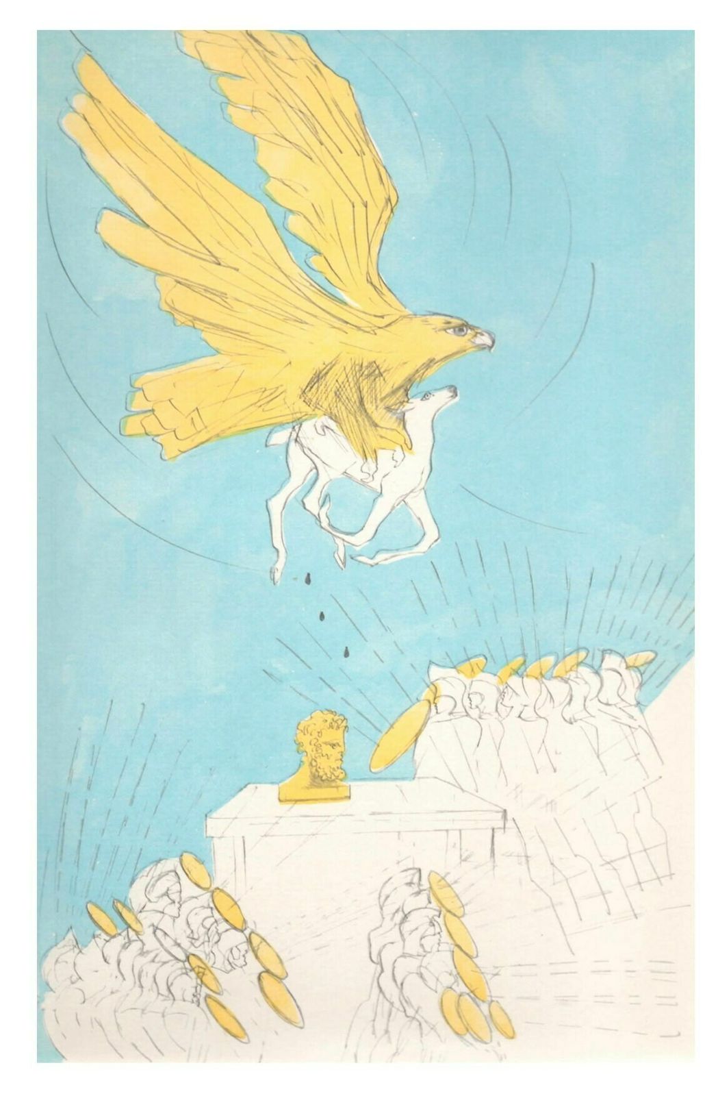 Elisabeth Frink Ra Original Vintage Lithograph The Iliad (1974 Folio Society)