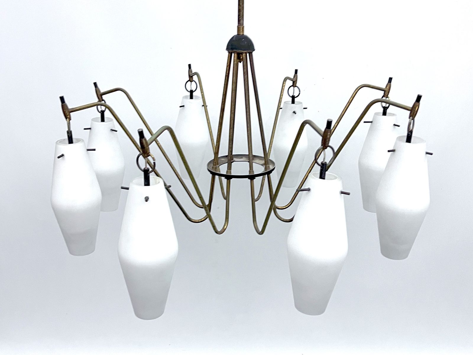 Mid Century Large 8 Arms Arredoluce Manner Chandelier. Italy 1950s photo buy