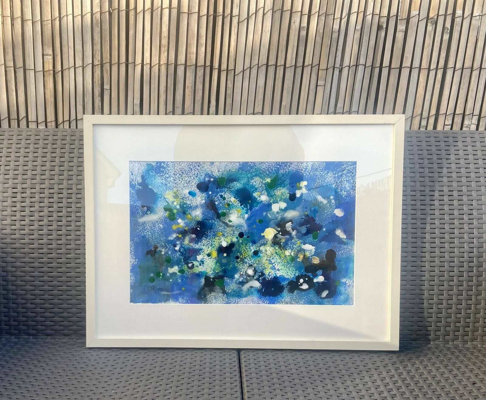 Original Framed Mixed Media Painting ‘Untitled’ J Kloss photo furniture