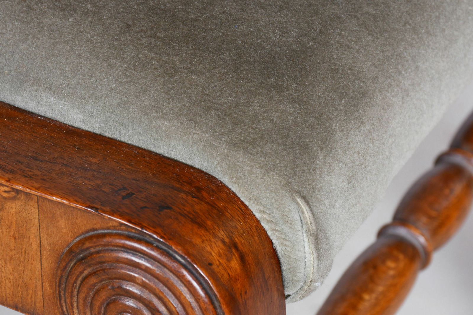 Restored Biedermeier Set Of Four Oak Chairs, Walnut Veneer, Stable Construction, Revived Polish, Vienna, Austria, 1820s photo furniture