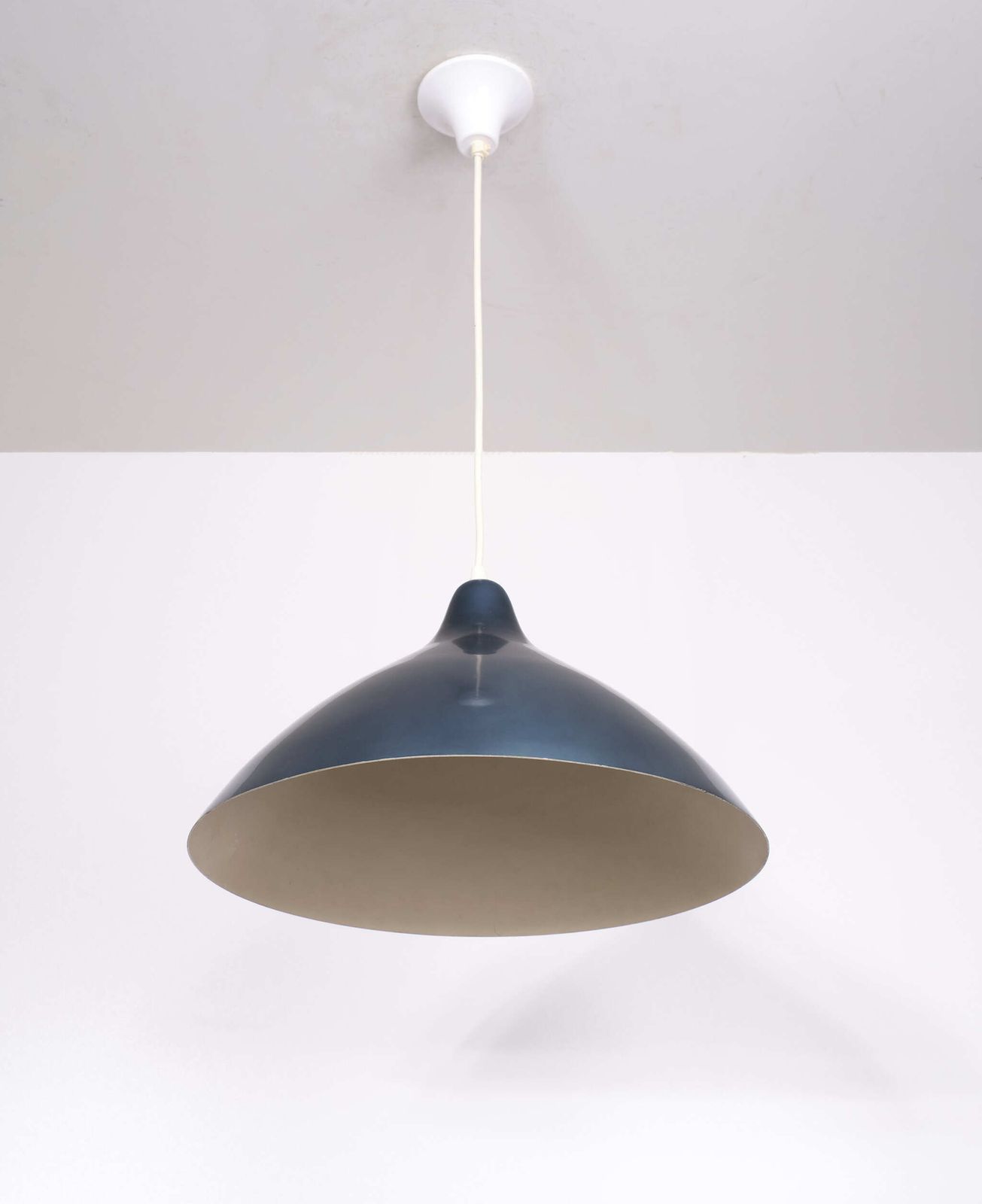 Petrol Blue Pendant Lamp By Lisa Johansson Pape For Orno, 1950s photo vinterior