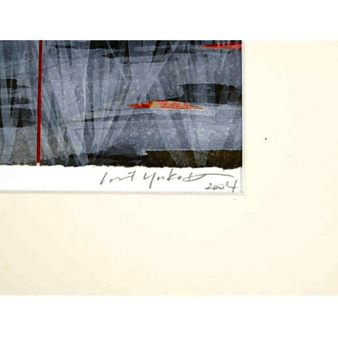 Hand Signed Original Yuko Kimura (American  Japanese) Mixed Media Collage Contemporary Abstract photo furniture