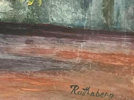 Original Rare Vintage Harold Rotenberg (American   Israeli, 1905 2011) Anemones In A Vase, Oil On Wood, Signed, Framed photo Art