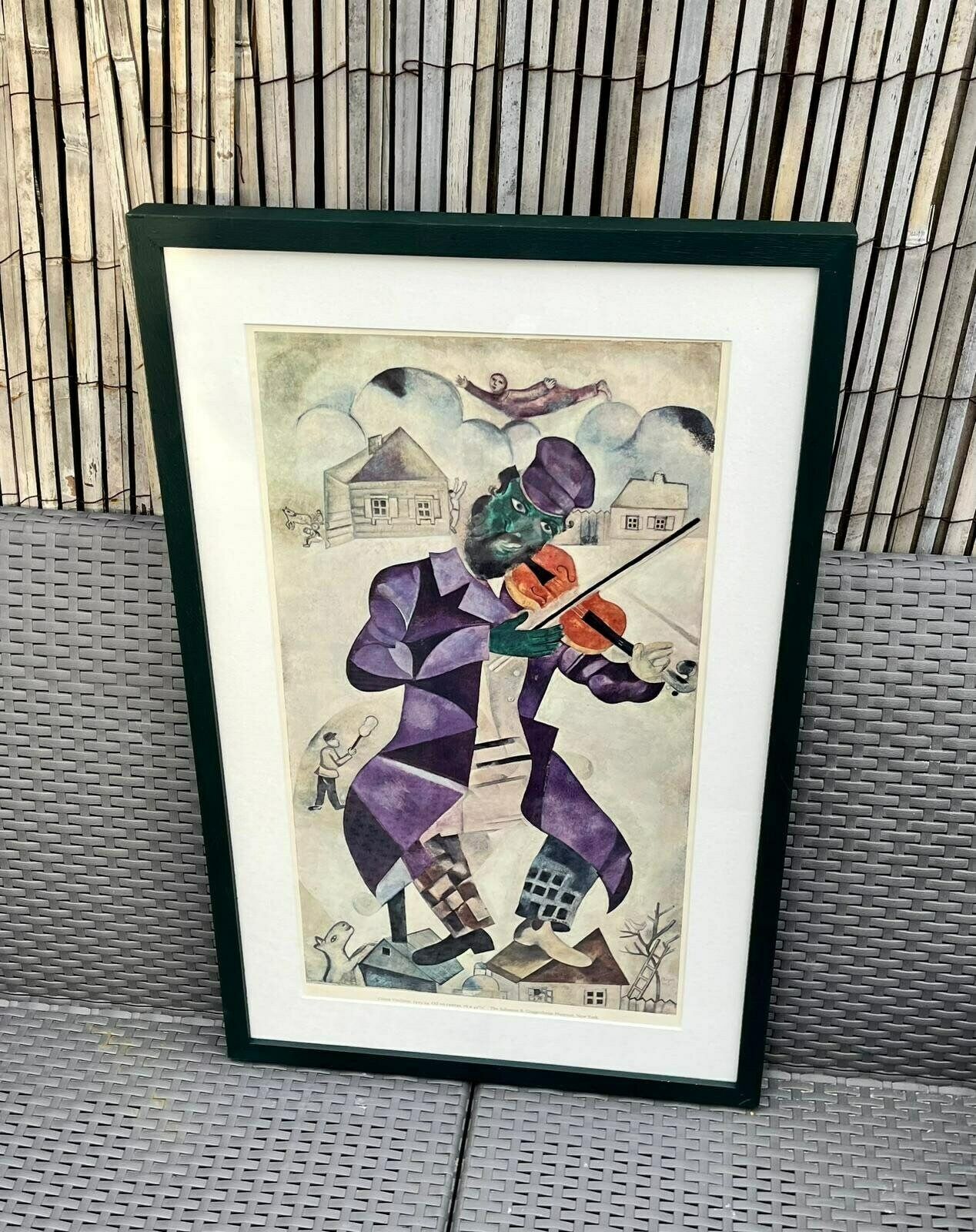 Original Vintage Rare Marc Chagall Poster With Chagall Stamped Envelope