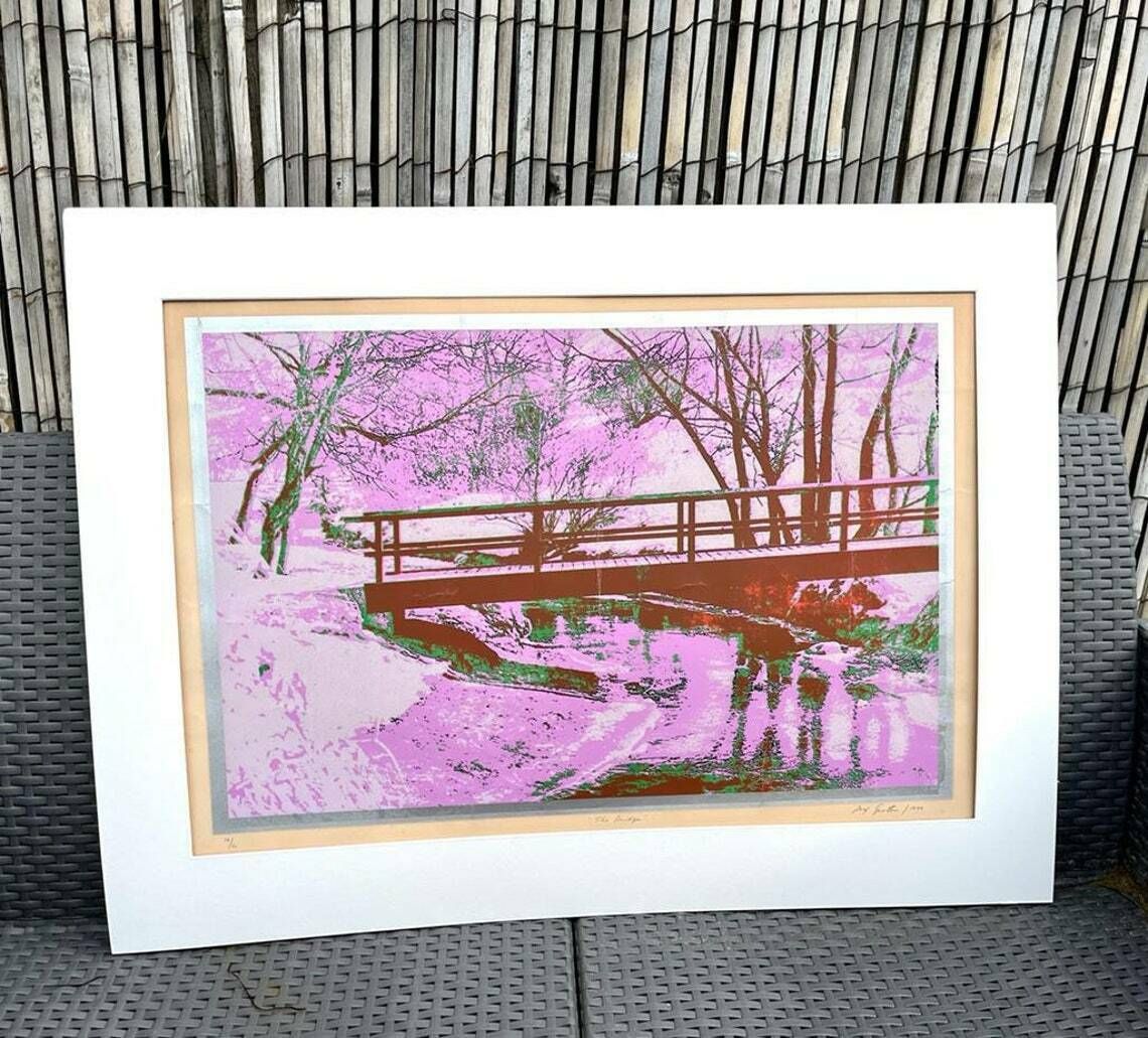 Original Vintage Hand Signed Max Epstein Lithograph ‘ The Bridge’