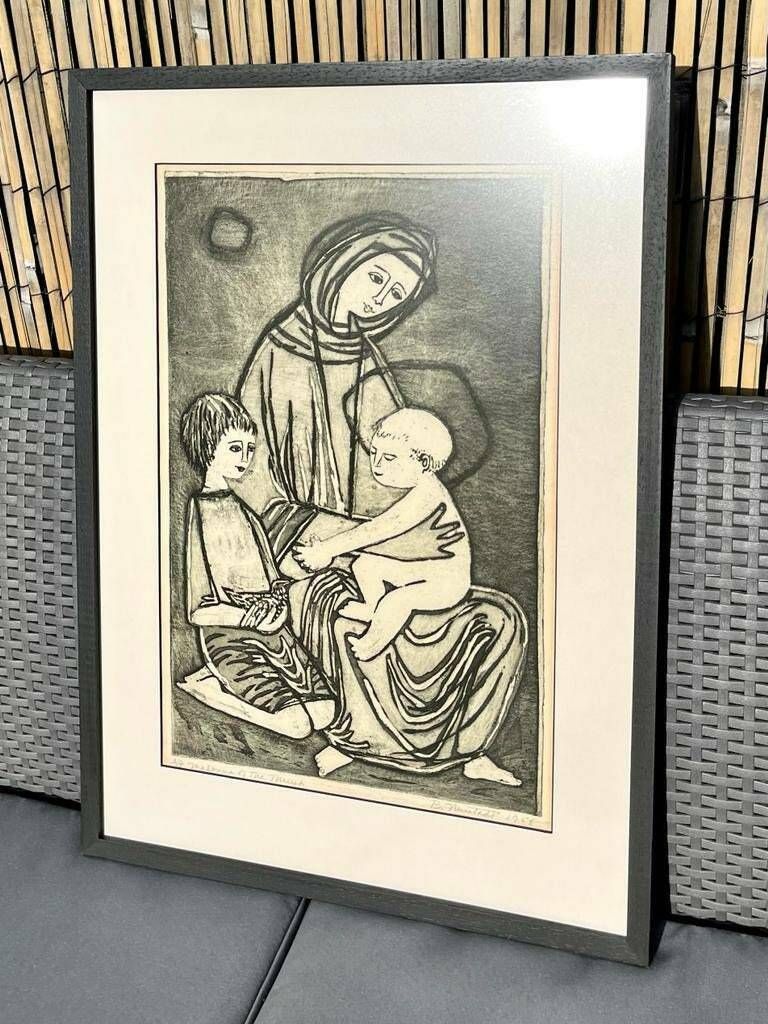 Original Vintage Framed Barbara Neustadt (American 1922 1998) Aquatint Print ‘Madonna Of The Thrust’