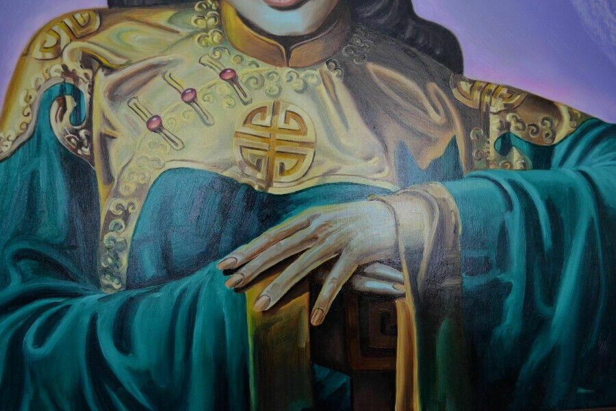 Vintage Tretchikoff Copy Lady Of The Orient Oil On Board photo 150.0