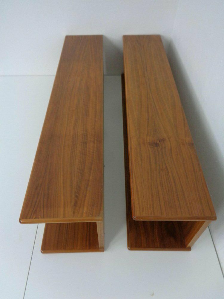 Large Danish Teak Wall Shelves, 1970s, Set Of 2 photo 757.0