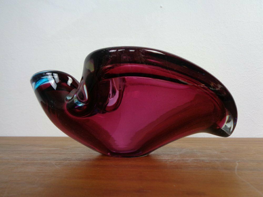 photo vinterior Large Sommerso Murano Glass Ashtray By Flavio Poli, Italy, 1960s