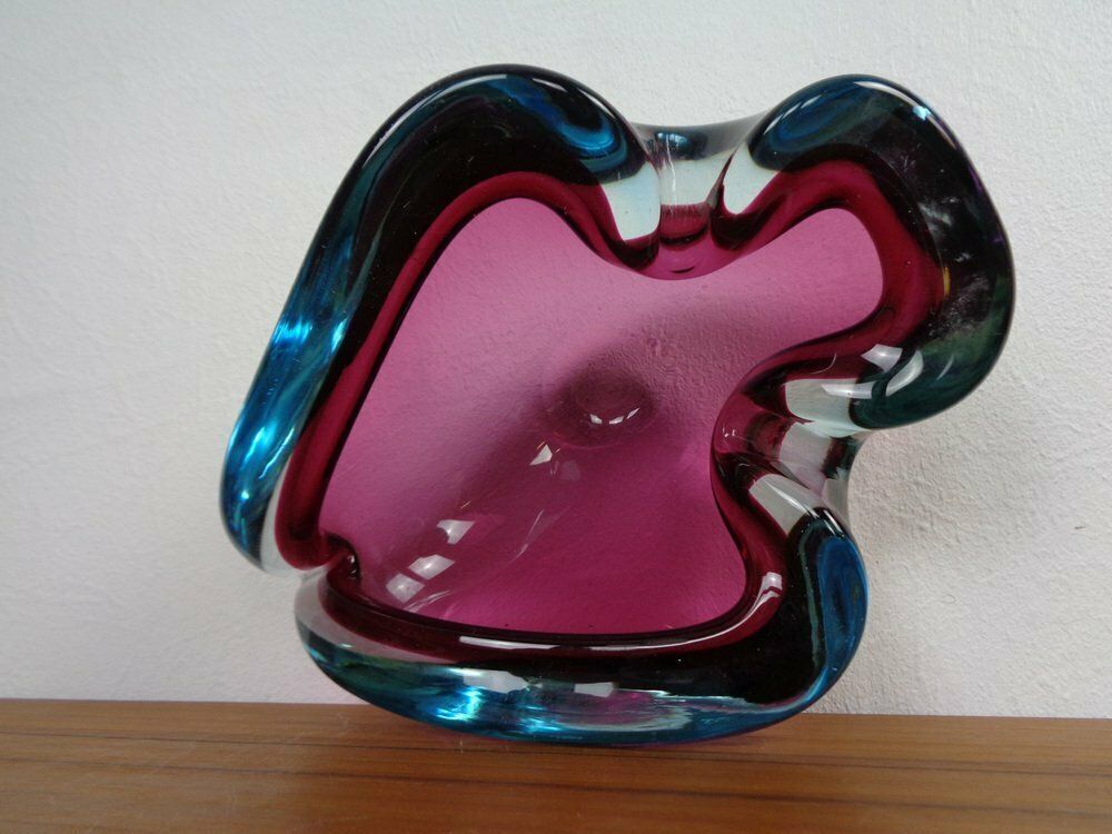 photo buy Large Sommerso Murano Glass Ashtray By Flavio Poli, Italy, 1960s