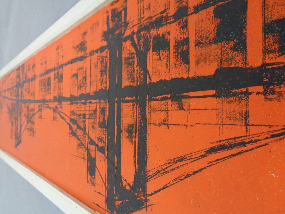 430.0 Brooklyn Bridge, New York, 1970s, Acrylic On Wood, Framed photo