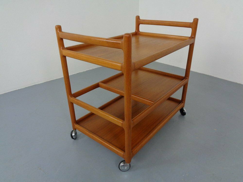 Danish Teak Serving Cart By Johannes Andersen For Cfc Silkeborg, 1960s photo vintage