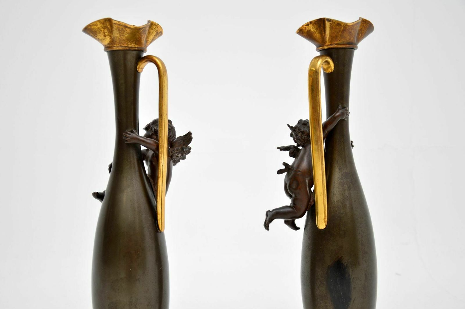 Pair Of Antique French Decorative Bronze Pitchers photo buy