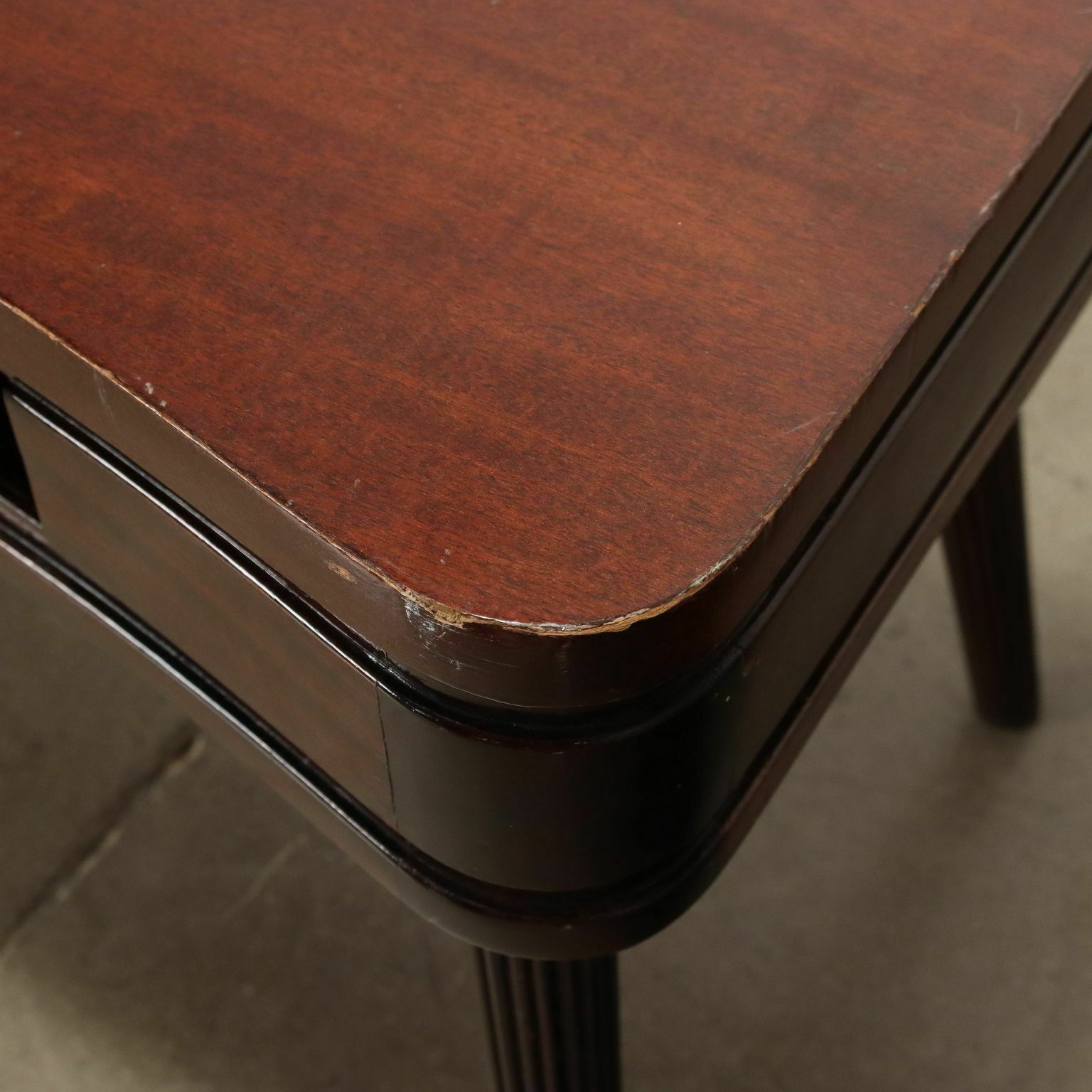 Vintage Table From The 50s 60s Mahogany Veneered Wood Painted Beech photo 660.0