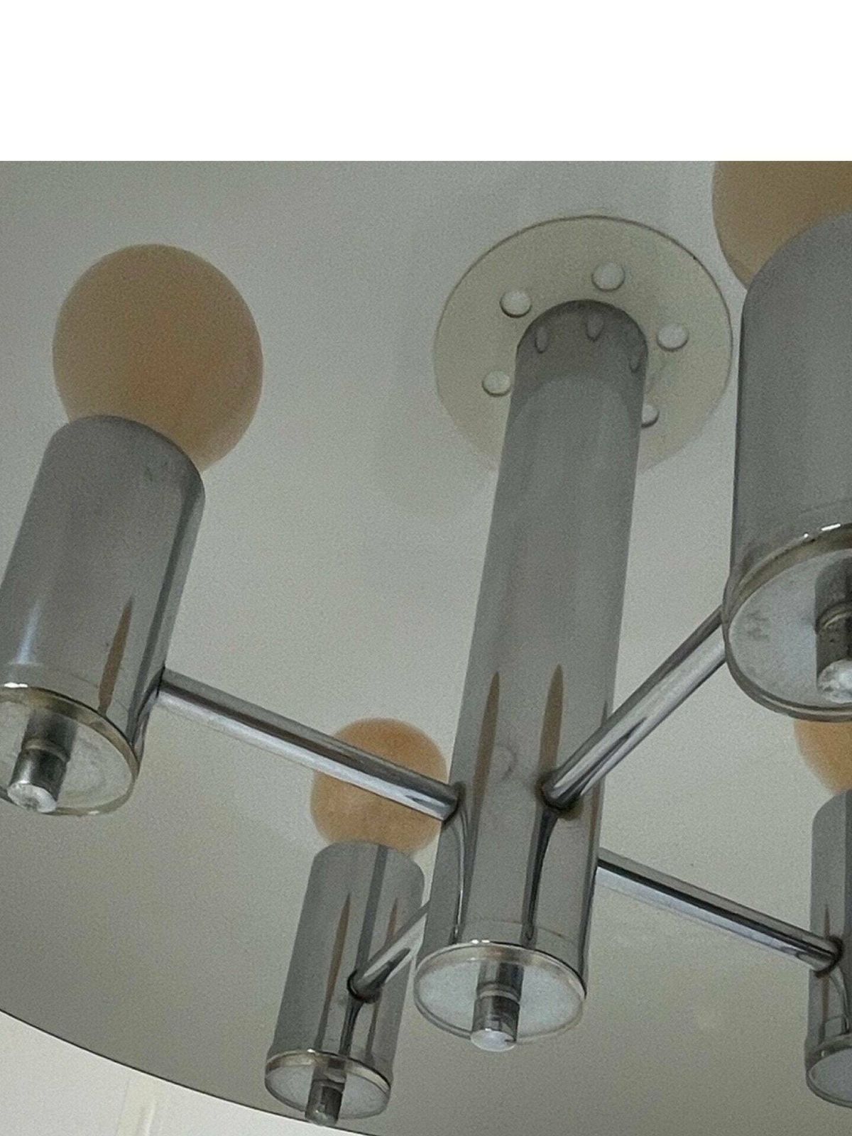 photo for sale Xl Hanging Pedant Including Rollycord   Brown Acrylic   Giannelli Firenze Luce   Vintage Italian Design   Model With 4 Bulbs