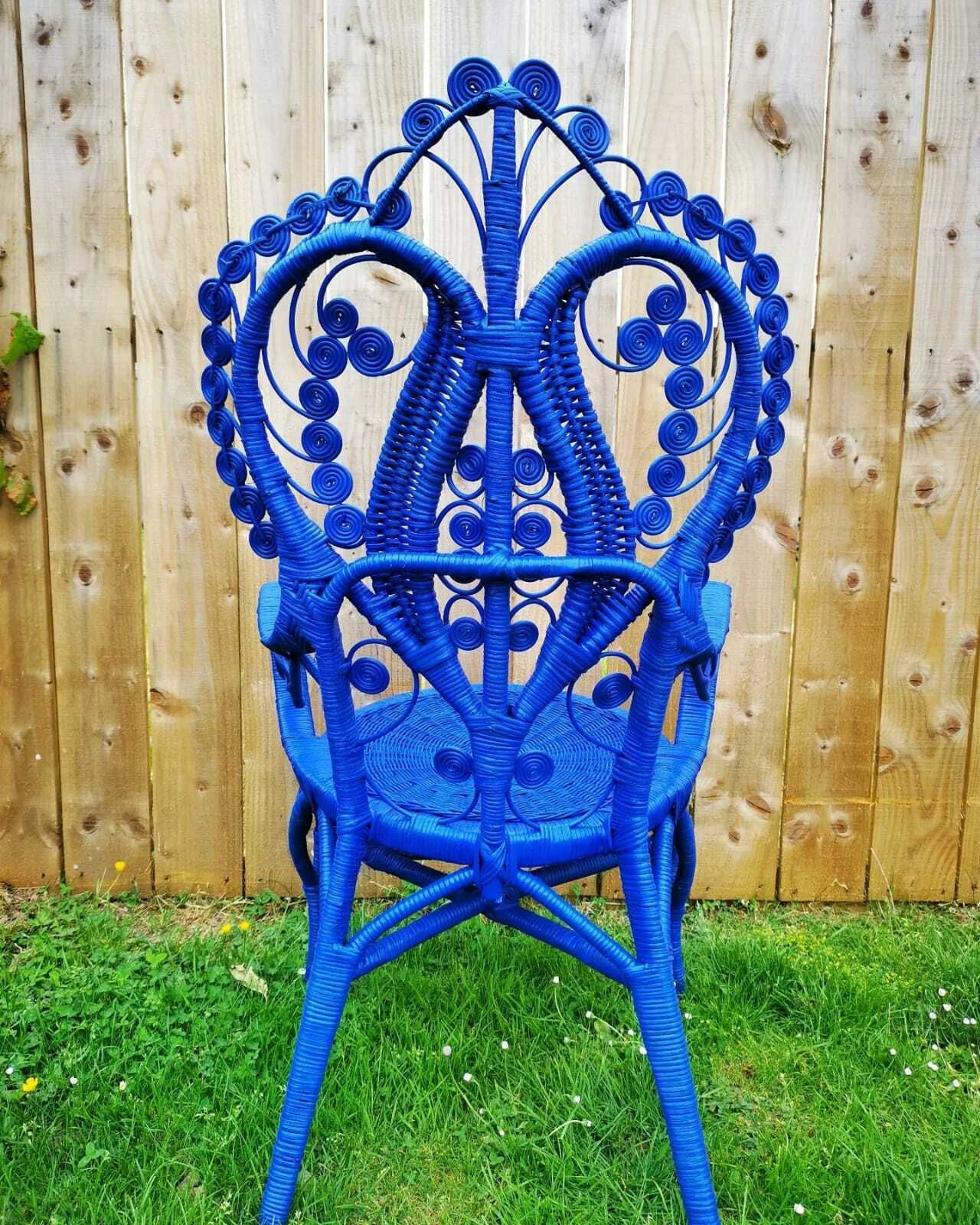 Vintage Spanish Filigree Rattan & Cane Chair photo Furniture