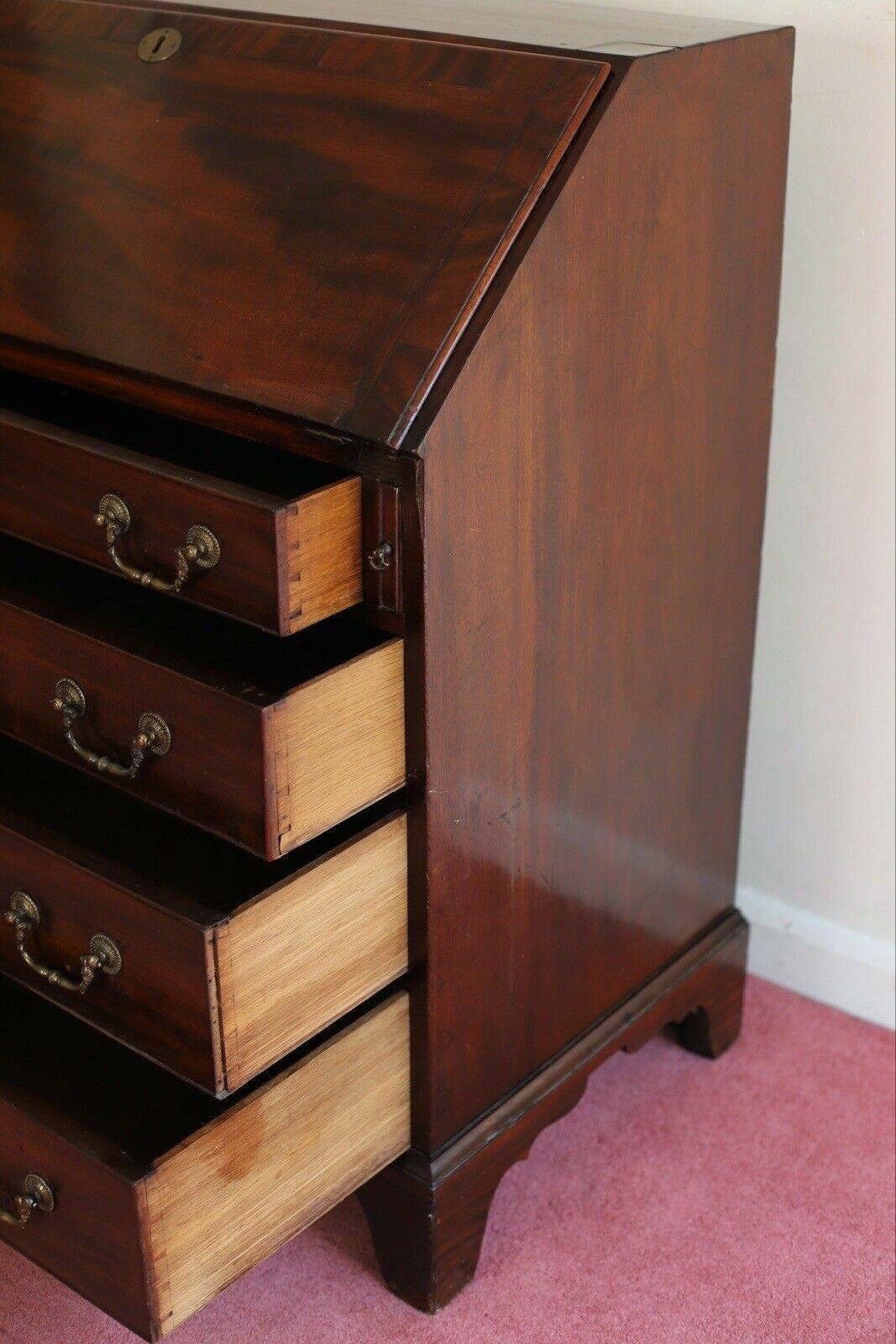 Furniture Antique Geaorge III Mahogany Bureau photo