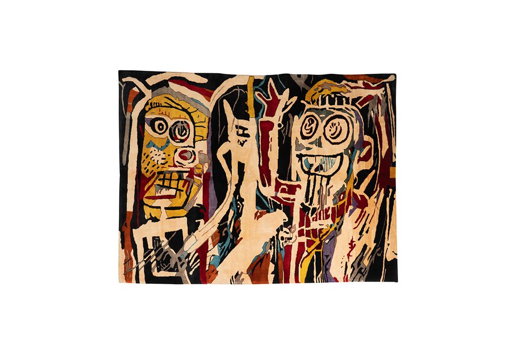 D’après	Jean Michel	Basquiat,	Tapis,	Ou	Tapisserie, « Têtes	De	Poule ».	Travail	Contemporain photo for sale