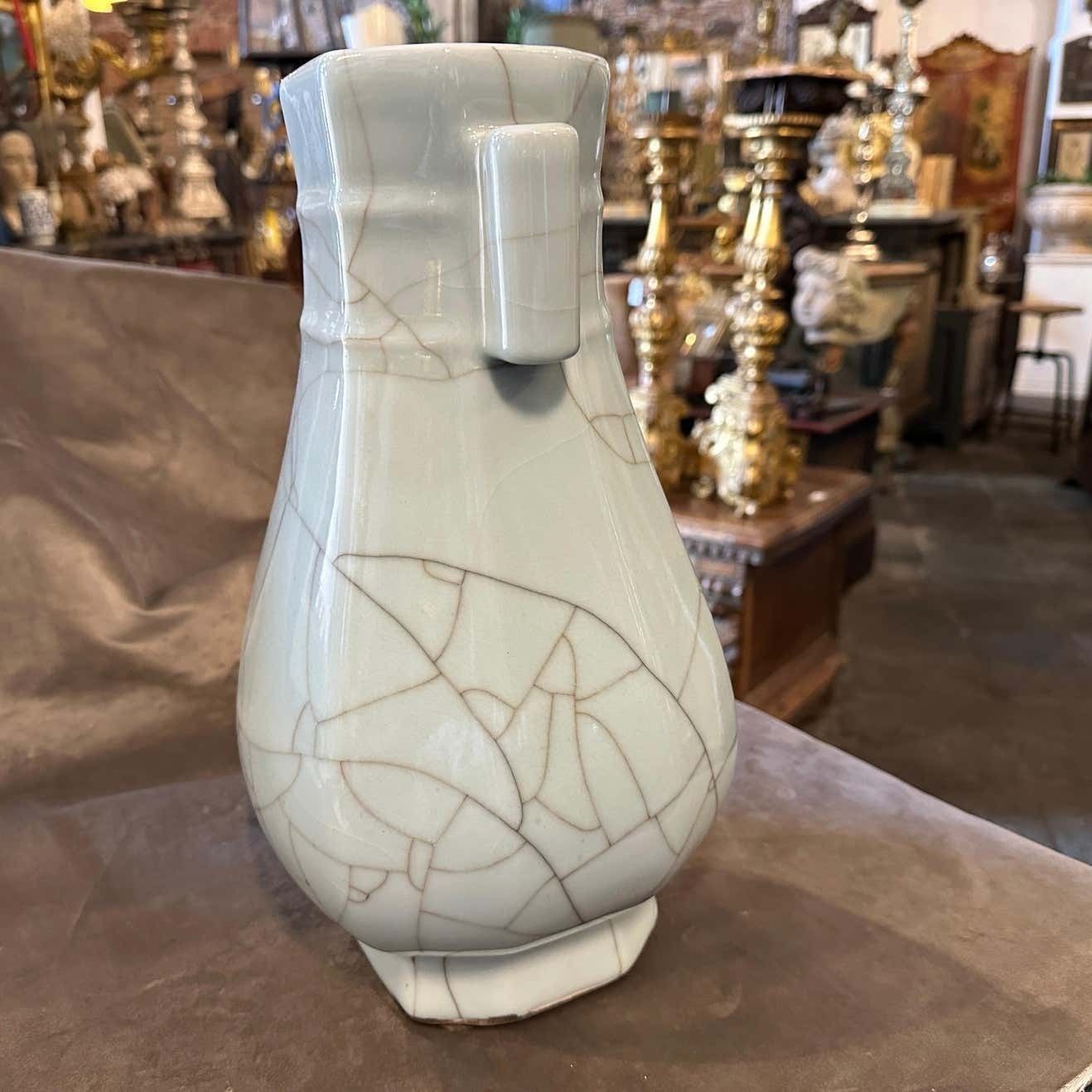 19th Century Greyish Celadon Glazed Chinese Porcelain Vase photo buy