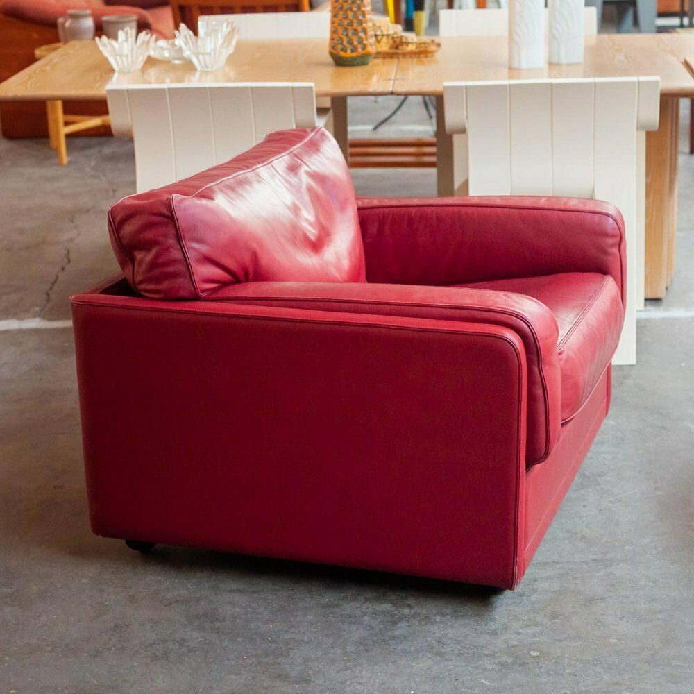 Model Socrates Red Armchair By Poltrona Frau, 1980s