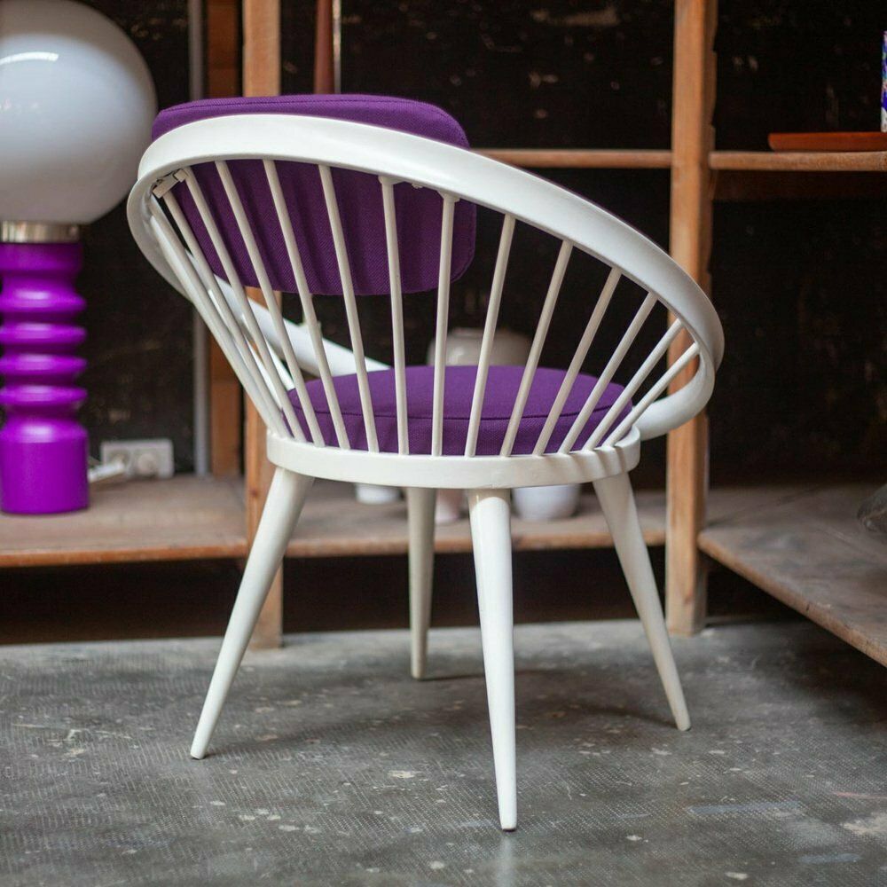 Purple & White Circle Chair By Yngve Ekstrom For Swedese, 1960s photo furniture