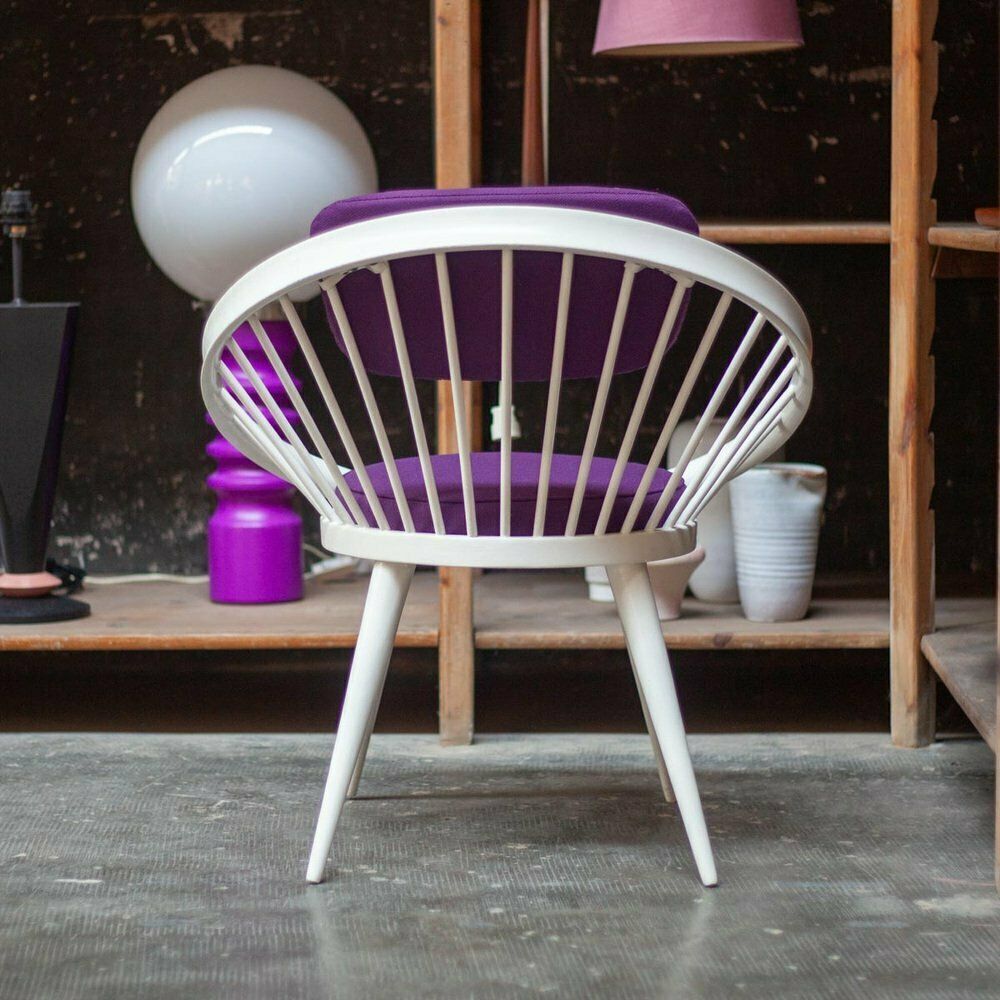 Purple & White Circle Chair By Yngve Ekstrom For Swedese, 1960s photo for sale