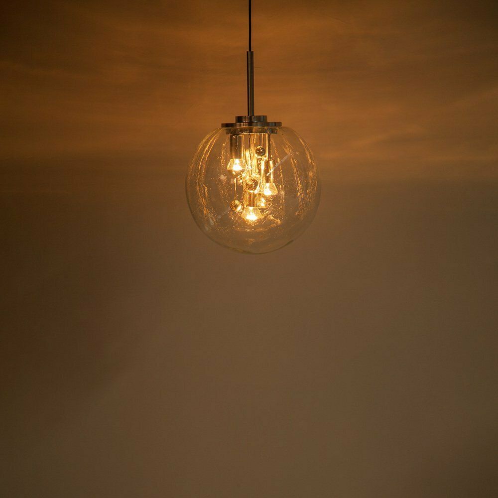 Lighting Glass Ball Pendant By Ger Furth For Doria Leuchten, 1960s photo
